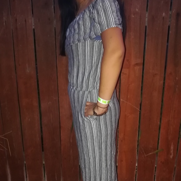 Black and white striped romper - Picture 2 of 3